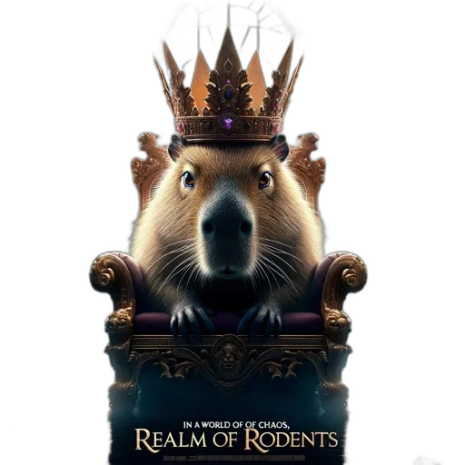 crown, animal, creature, staff transparent PNG cut-out