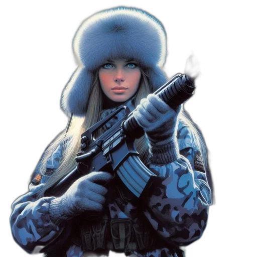 weapon, jacket, hat, face transparent PNG cut-out