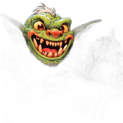 dragon, mask, creature, staff transparent PNG cut-out