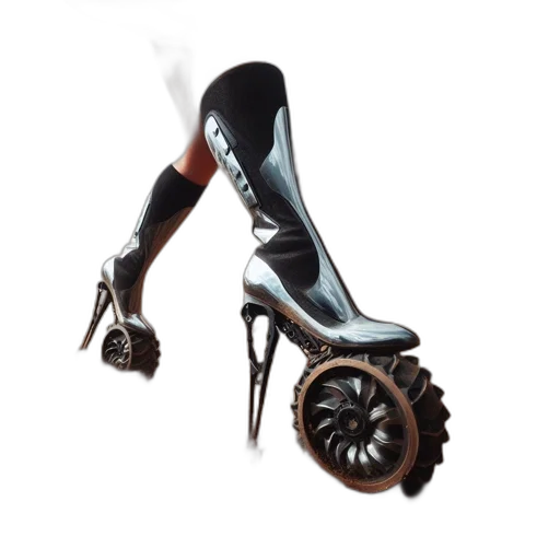 shoes, robot, cyberpunk, 3d render transparent PNG cut-out