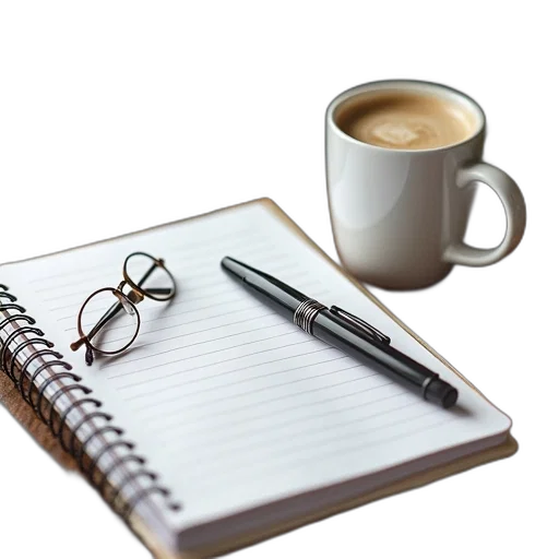 staff, jewelry, desk, coffee transparent PNG cut-out
