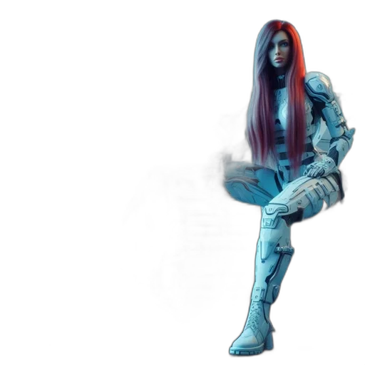 robot, hair, creature, dress transparent PNG cut-out