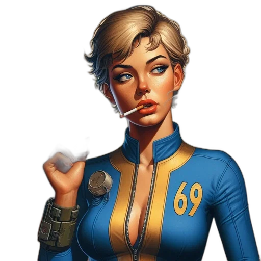 staff, face, jacket, comic book art transparent PNG cut-out