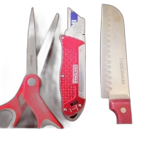 weapon, 3d render, pair, red transparent PNG cut-out