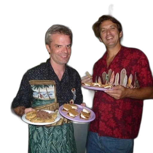 food, staff, two, men transparent PNG cut-out