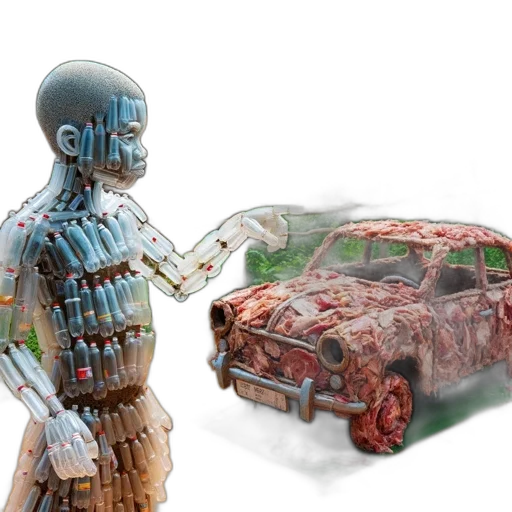 car, robot, concept art, 3d render transparent PNG cut-out