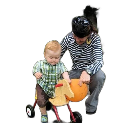 woman, striped, shirt, helps transparent PNG cut-out