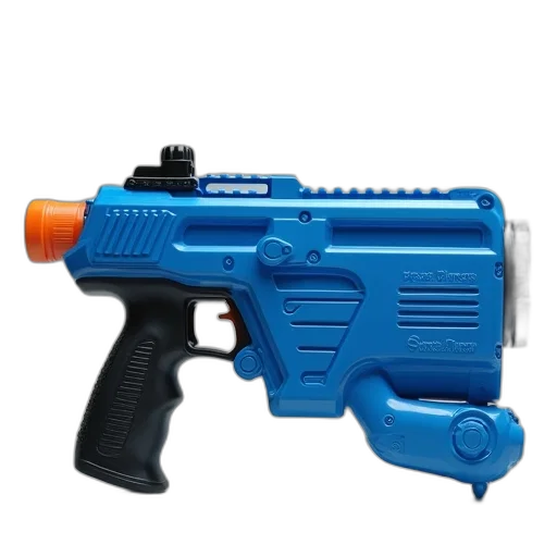 weapon, 3d render, vaporwave, blue transparent PNG cut-out