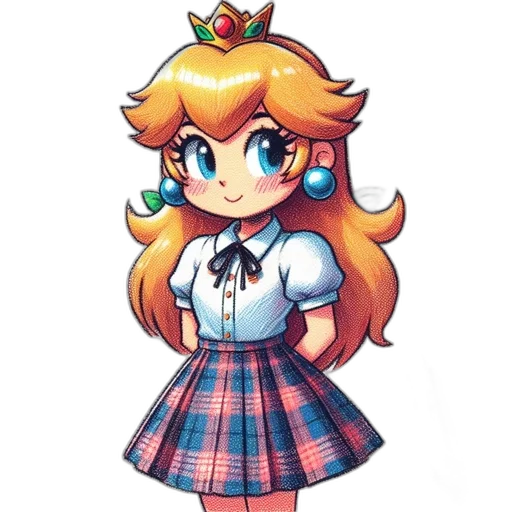 crown, dress, staff, pixel art transparent PNG cut-out