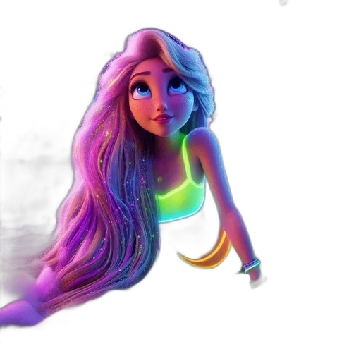 hair, dress, concept art, 3d render transparent PNG cut-out