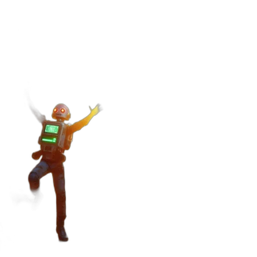 staff, jacket, robot, weapon transparent PNG cut-out