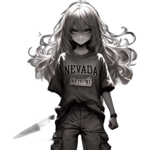 weapon, sword, staff, hair transparent PNG cut-out