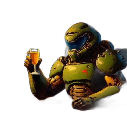 robot, pixel art, concept art, 3d render transparent PNG cut-out