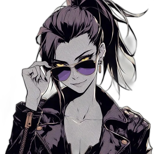 jacket, face, cyberpunk, cartoon transparent PNG cut-out