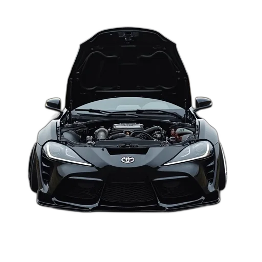 car, 3d render, photorealistic, black transparent PNG cut-out