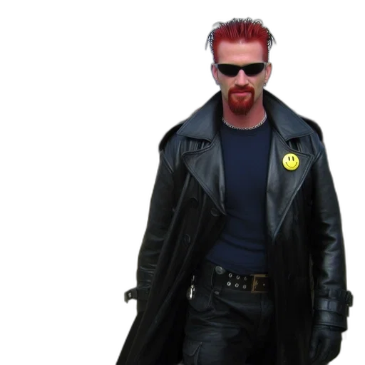 jacket, staff, animal, cyberpunk transparent PNG cut-out