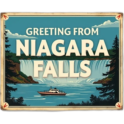 vintage-style, postcard, featuring, stylized transparent PNG cut-out