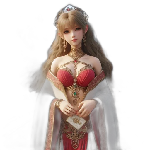 dress, jewelry, fantasy art, concept art transparent PNG cut-out