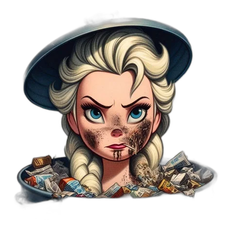 face, cartoon, comic book art, concept art transparent PNG cut-out