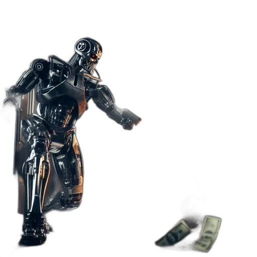 robot, weapon, concept art, 3d render transparent PNG cut-out