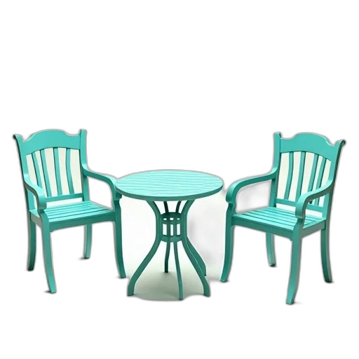 furniture, 3d render, pastel, blue transparent PNG cut-out