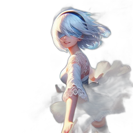 dress, robot, flower, face transparent PNG cut-out