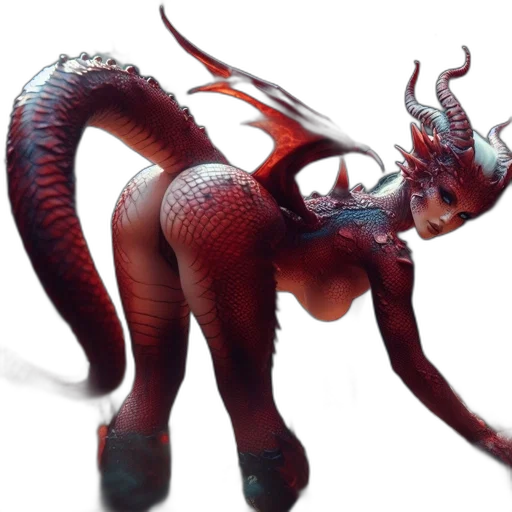 dragon, creature, animal, staff transparent PNG cut-out
