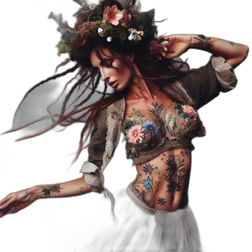 dress, jewelry, photorealistic, fantasy art transparent PNG cut-out