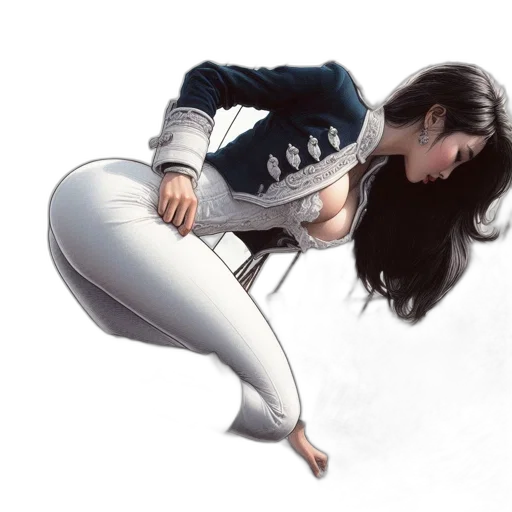 jacket, staff, robot, comic book art transparent PNG cut-out