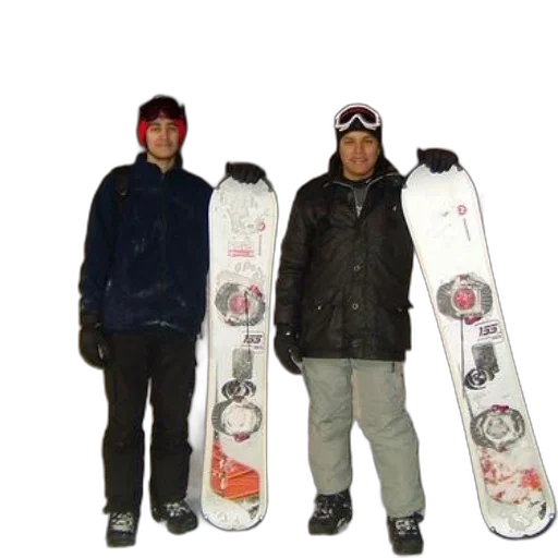 staff, snow, two, men transparent PNG cut-out