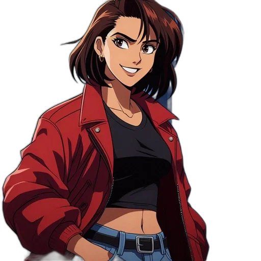 jacket, weapon, pixel art, anime transparent PNG cut-out