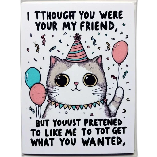 hat, illustrated, birthday, card transparent PNG cut-out