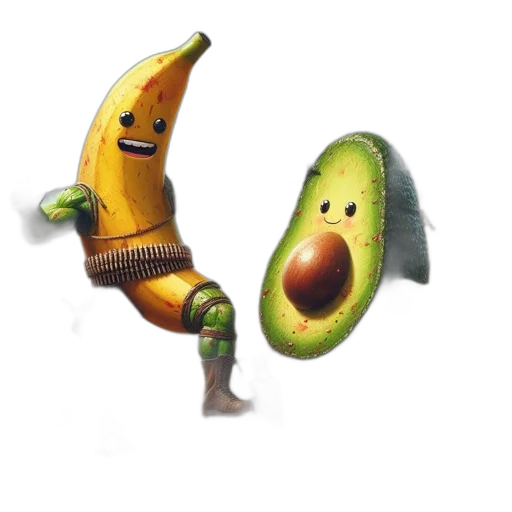 food, weapon, animal, 3d render transparent PNG cut-out