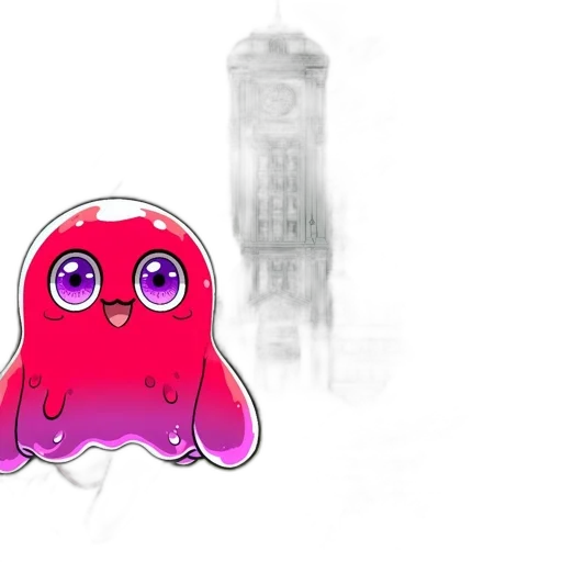 creature, concept art, vaporwave, 3d render transparent PNG cut-out