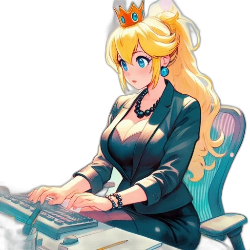 crown, staff, dress, pixel art transparent PNG cut-out