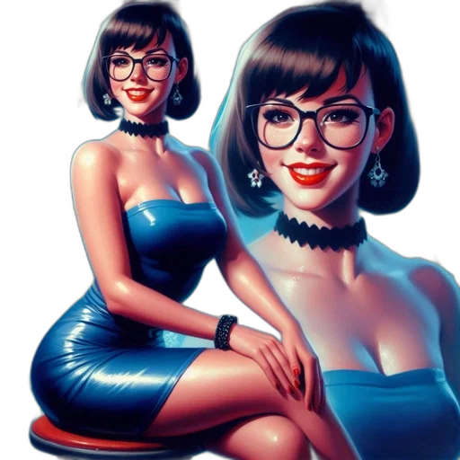 dress, jewelry, comic book art, photorealistic transparent PNG cut-out