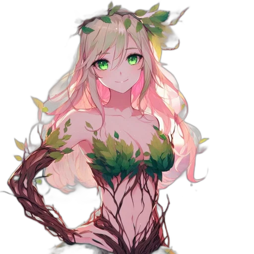 creature, flower, tree, dress transparent PNG cut-out