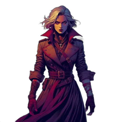 jacket, staff, concept art, comic book art transparent PNG cut-out