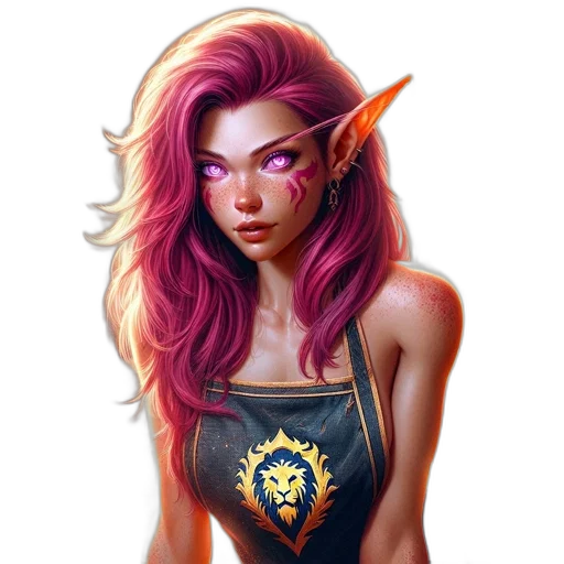 face, fantasy art, concept art, pixel art transparent PNG cut-out