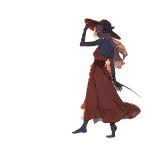 dress, staff, sword, weapon transparent PNG cut-out