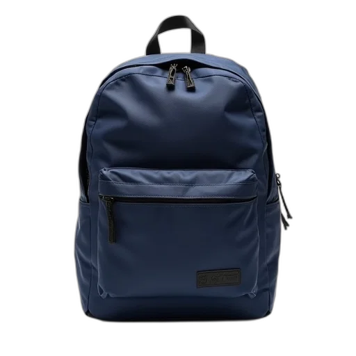 jacket, navy, blue, backpack transparent PNG cut-out