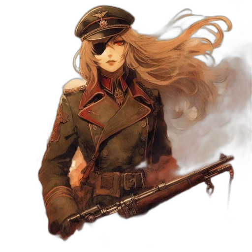 weapon, staff, hat, jacket transparent PNG cut-out