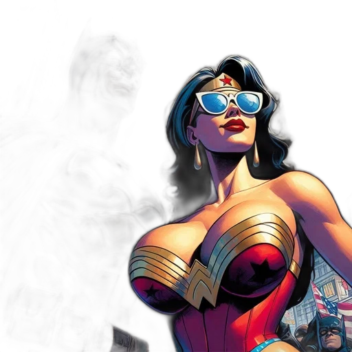comic book art, concept art, two, iconic transparent PNG cut-out