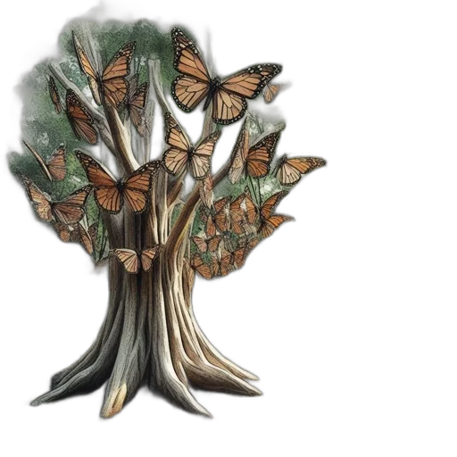 tree, crown, concept art, watercolor transparent PNG cut-out