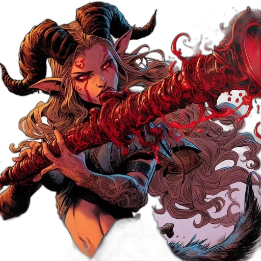 comic book art, concept art, fantasy art, red transparent PNG cut-out