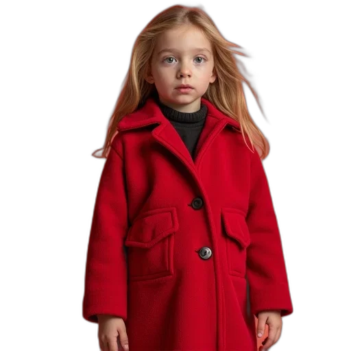 jacket, red, little, girls transparent PNG cut-out