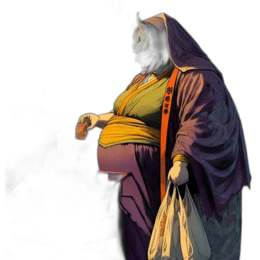 staff, dragon, dress, mask transparent PNG cut-out