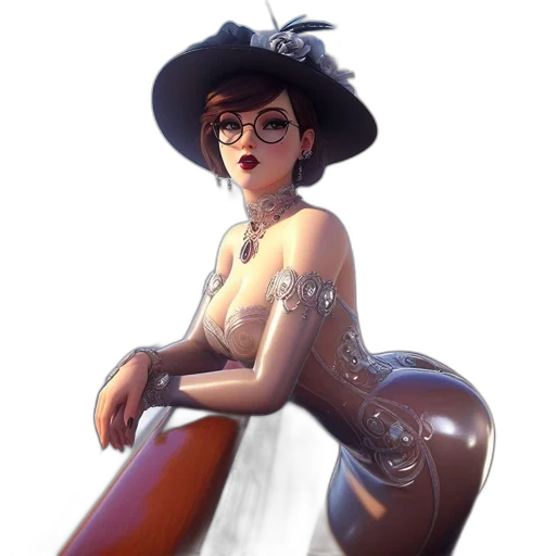 dress, hat, staff, crown transparent PNG cut-out