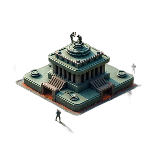 building, robot, weapon, crown transparent PNG cut-out