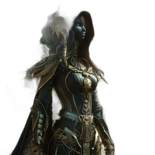 dress, sword, staff, mask transparent PNG cut-out